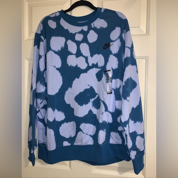 Nike Teal and White Patterned Sweatshirt